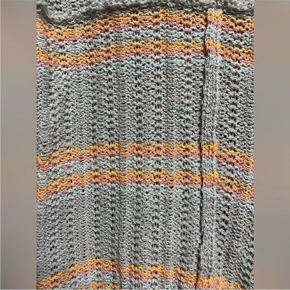 VICI Chunky Knit Striped Flare Sleeve Sweater Gray Size M - Picture 3 of 6
